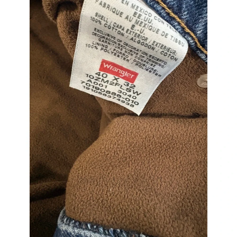 Wrangler Authentics Mens Fleece Lined Jeans Medium Wash 40x32 10ZM2FLSW Denim